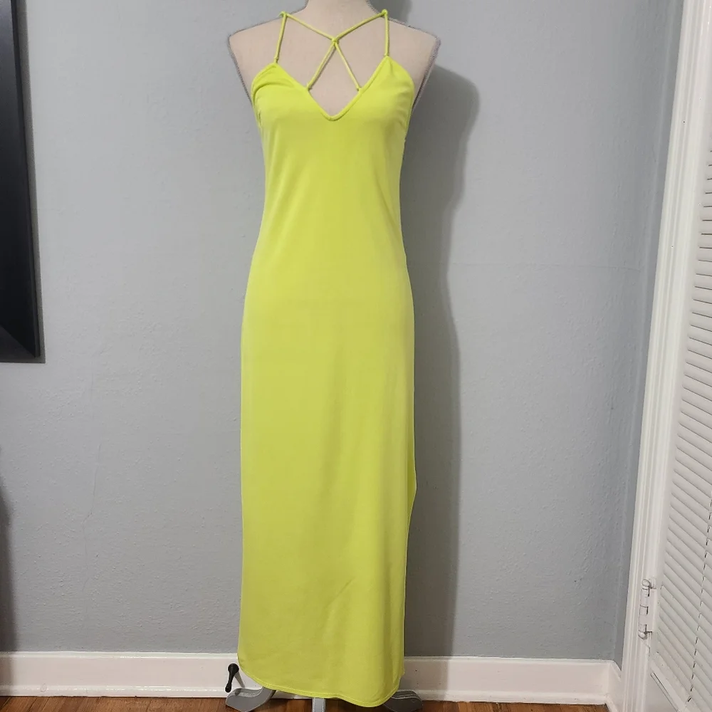 FRAME Delicate Knot‎ Lime Green Dress Size Med